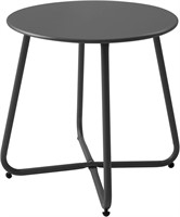 Patio Small Side Table Round Metal Steel