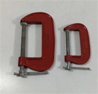 Medium and Small Red C-Clamps