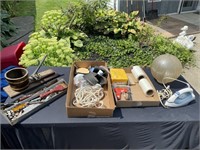 Miscellaneous tools, iron globe, nutcracker