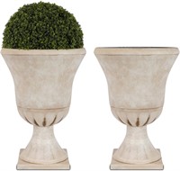 22' Tall Urn Planters 15in Dia, 2 Pack