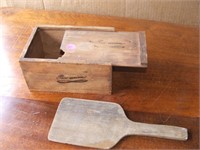 Wooden Box and Paddle