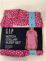 New Gap Notch Collar Sleep Set Size L Pink