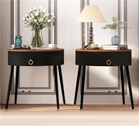 $130  OIOG Side Tables Set of 2  Round Nightstand
