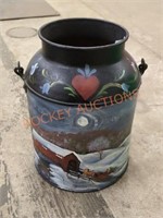13" high decorative hand-painted milk jug