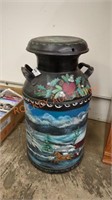 Hand-Painted decorative milk can 27"