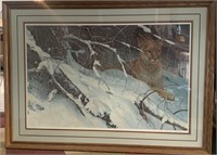Robert Bateman "Cougar in the Snow" Framed Print