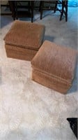 Pair of matching upholstered ottomans 15x15x12