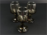 (3) Libbey Tawny Brown Cordial Shot Glasses