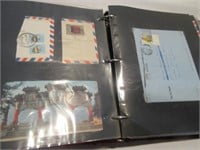 ALBUM WITH OLD INTERNATIONAL LETTERS W STAMPS,