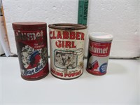3 Vintage Baking Powder Tins