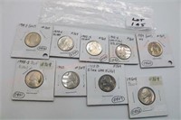 9 - Jefferson Nickels - 7 Unc. & DCAM; 2 - Silver