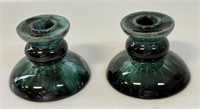 VINTAGE BLUE MOUNTAIN POTTERY CANDLE HOLDERS
