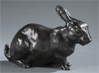 Robert Henry Rockwell bronze rabbit, 20th c.
