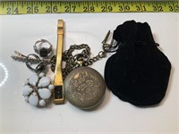 Pocket Watch and Costume Jewelry