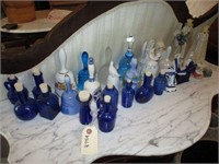 Lot of Blue Glassware and Bells