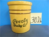 Pevely Dairy Co. Yelloware Banded Beater Jar