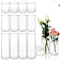 $61 CUCUMI 15pcs Glass Cylinder Vase Hurricane