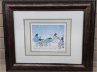 Cecil Youngfox signed print " "Winter Dancers"