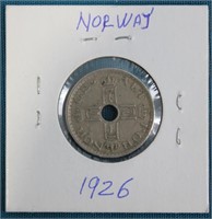 1926 Norway 50 Ore Coin