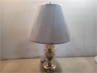 Brass Lamp Light Blue Shade 17 1/4inAx27inH