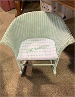 Small child size wicker rocking chair - painted
