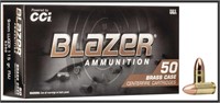 CCI Blazer Brass 9mm 115 gr FMJ 50/Bx
