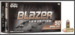 CCI Blazer Brass 9mm 115 gr FMJ 50/Bx