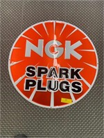 NKS Spark Plugs Metal Sign - 23.5" Round