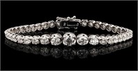 6.15CTW DIAMOND 18K WHITE GOLD TENNIS BRACELET