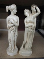 Vintage Pair of Greek Godesses Sculptures