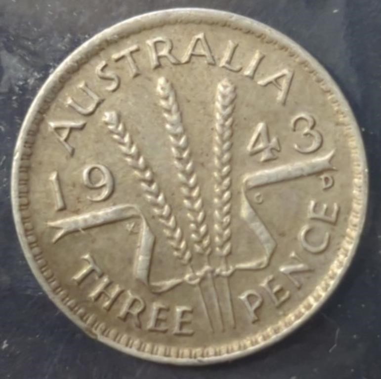 1943 Australian three pence coin