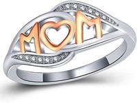 Gold-pl. .20ct White Sapphire Mom Ring
