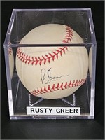 Authentic Autographed  Rusty Greer Baseball w COA