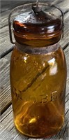 Globe Quart Amber Fruit Jar