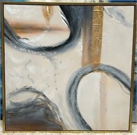 43 - NEW WMC FRAMED ABSTRACT ART 40"SQ (T12)