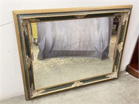 Ornately Framed Wooden Beveled Mirror