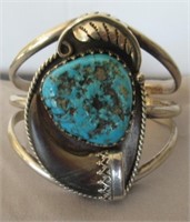 Native American sterling cuff bracelet with