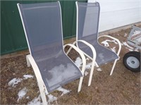 (2) Metal Frame Stackable Patio Chairs