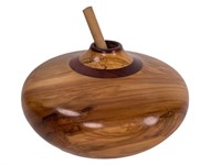 Turned Wood Vessel With Implement
