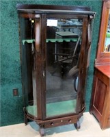 35.5" Oak curved glass china/gun cabinet,