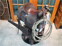 Vintage Western leather saddle
