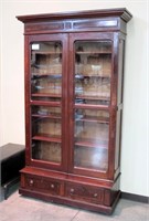 48" Victorian walnut bookcase with two-drawer