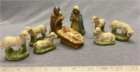 Vintage Chalkware Nativity Figurines