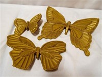 1968 SYROCO Plastic Gold Tone Butterfly set of 3