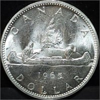 1965 Canada Silver Canoe Dollar Gem BU