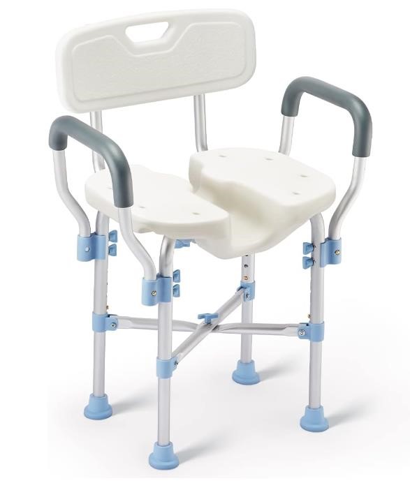 OasisSpace Shower Chair with Armrests and Back