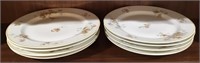 HAVILAND FALL LEAVES FINE CHINA 8 DINNER PLATES