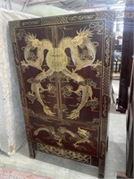 Antique hand painted Chinese cabinet approx 6ft