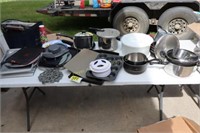 Variety of pots, pans, cooking sheets,etc some new