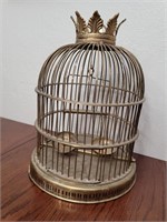 Vtg Heavy Solid Brass Birdcage Made In India *